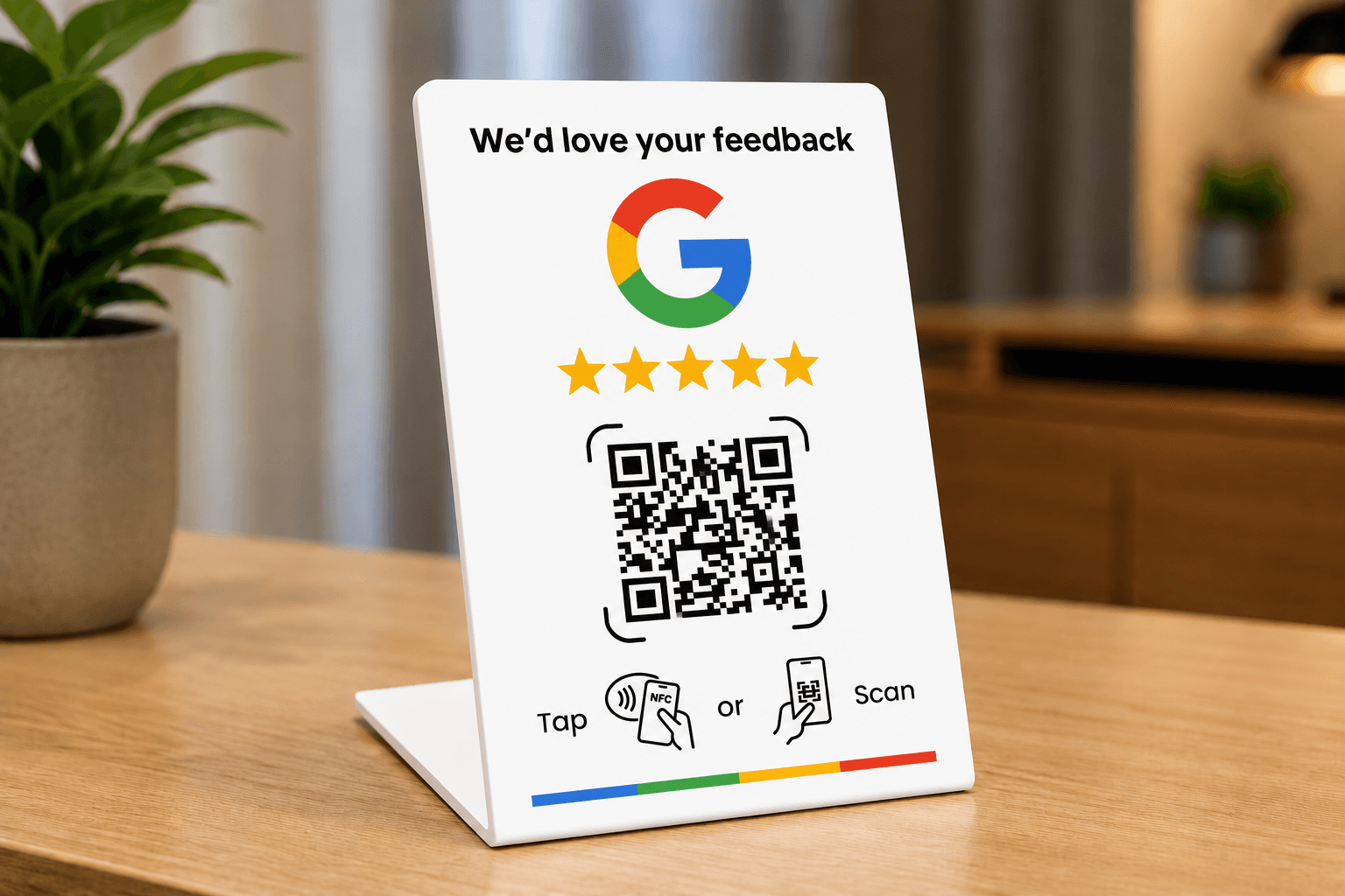 JSreviews reviewbordje met standaard, wit